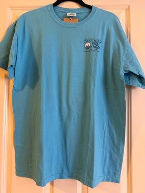 Southern Fried Cotton Aqua Logo Tee